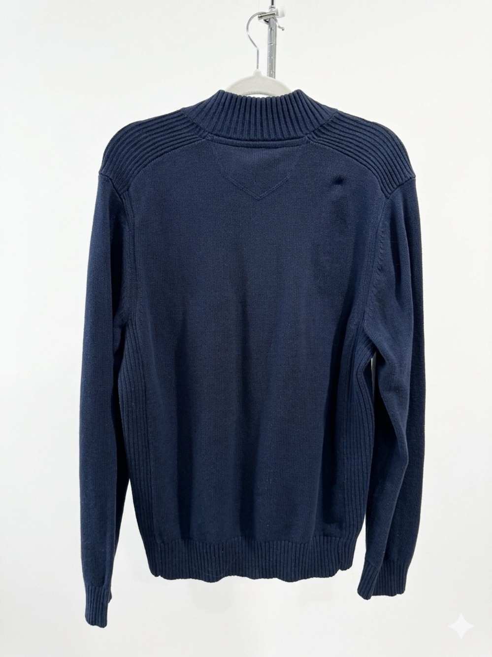 Eddie Bauer Men's Blue Cotton Quarter Zip Sweater Medium Office Business Casual - Picture 6 of 6
